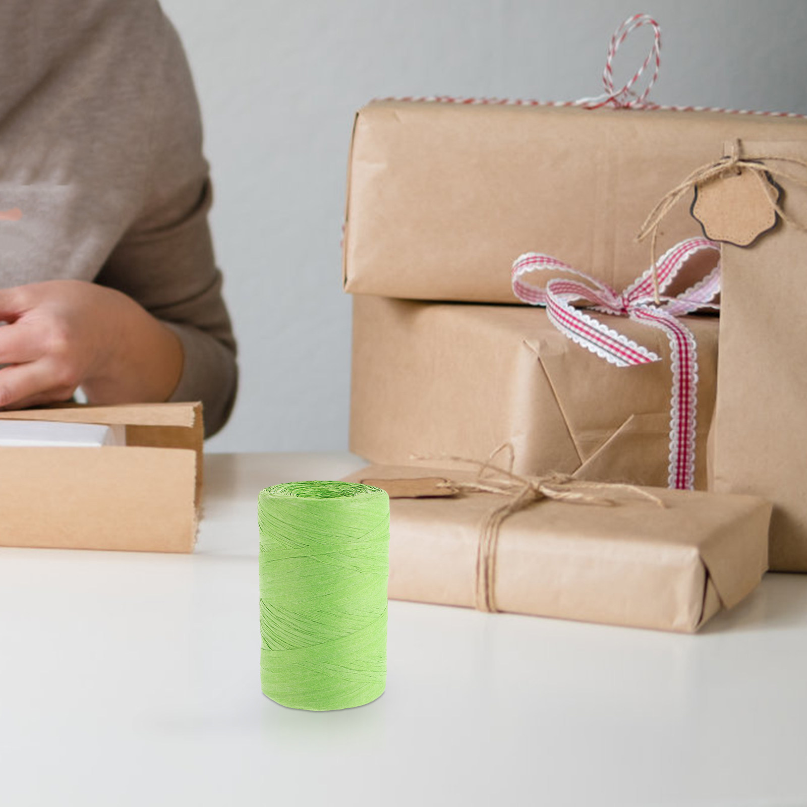 Papercraft Supply Ribbon - Tali Kertas Rafia Berwarna untuk Pembungkusan