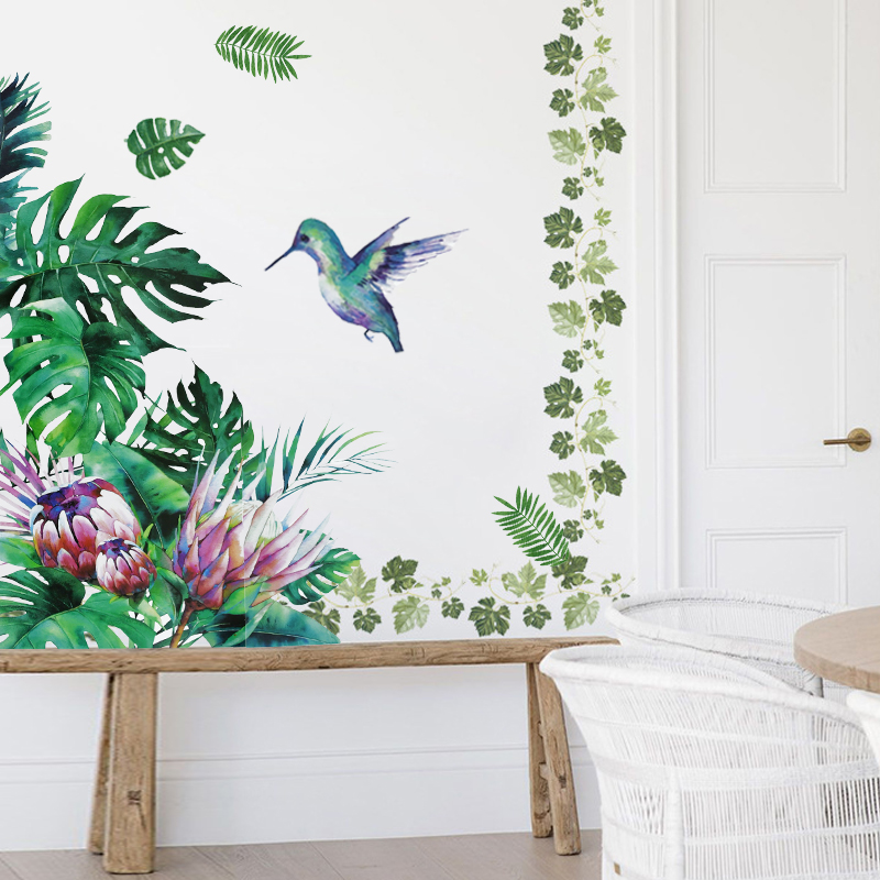 Stiker Dinding Bunga Daun Trop - Flower Wall Panel ulasan dan harga
